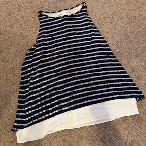 Mercer & Madison Navy and White Striped Tank Top
